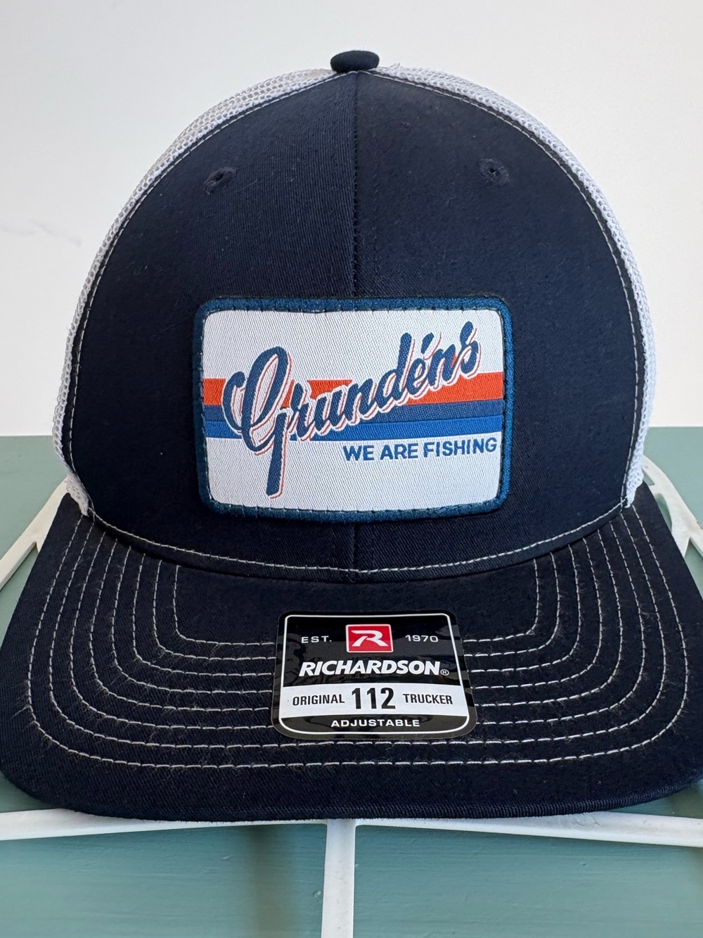 Grundens navy and white trucker cap,OSFM, NWOT